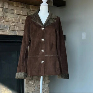 County Clothing Company Womens Suede Shirt Jacket Size Medium
